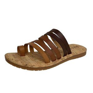 Korks Shay Womens Strappy Sandals Size 7 Brown Tan Slip on Stylish & Comfy